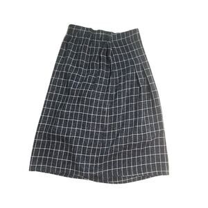 Böhme Navy Windowpane Plaid Skirt Women’s Size M Lined Midi